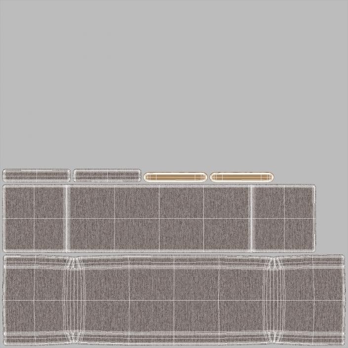 Modern Fabric Console Table 2 3D model