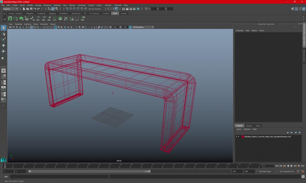 Modern Fabric Console Table 2 3D model