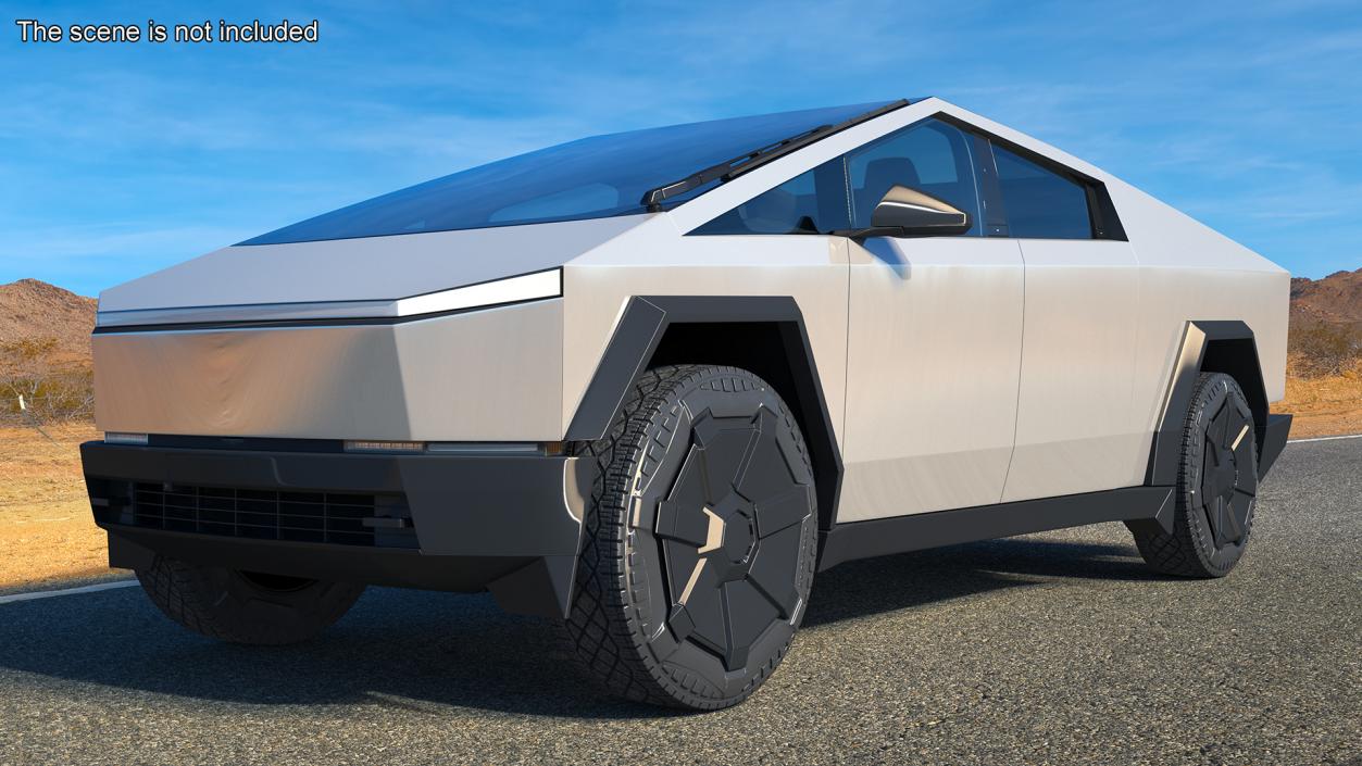 3D Tesla Cybertruck 2024 Silver model