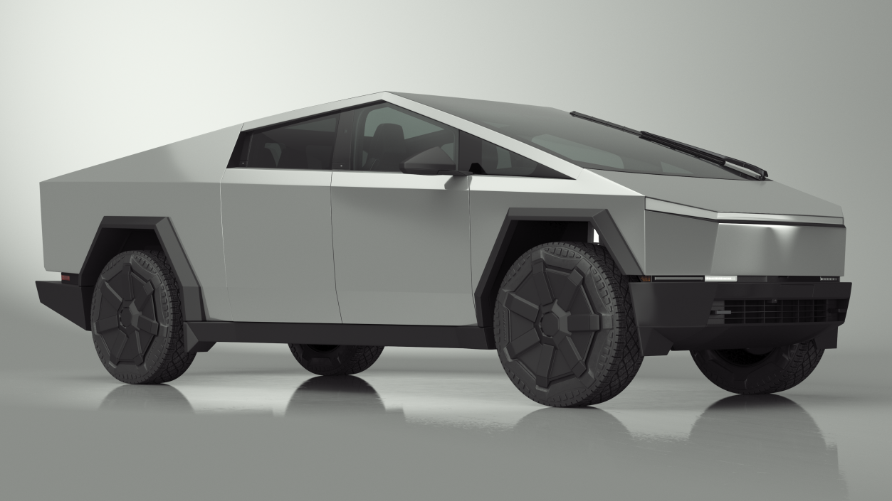 3D Tesla Cybertruck 2024 Silver model