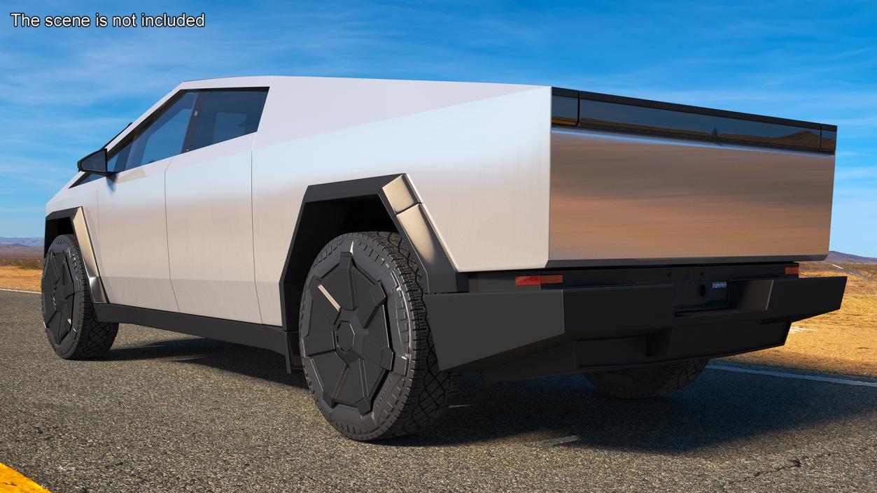 3D Tesla Cybertruck 2024 Silver model