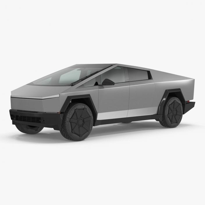 3D Tesla Cybertruck 2024 Silver model