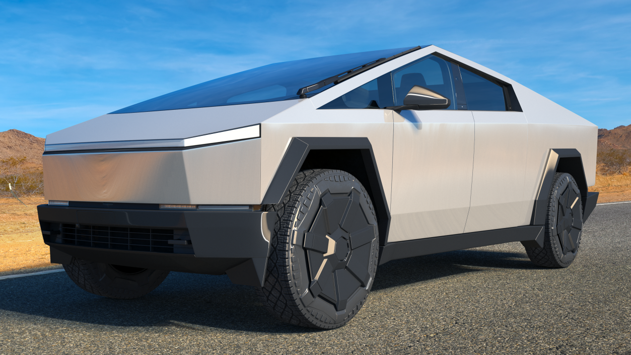 3D Tesla Cybertruck 2024 Silver model