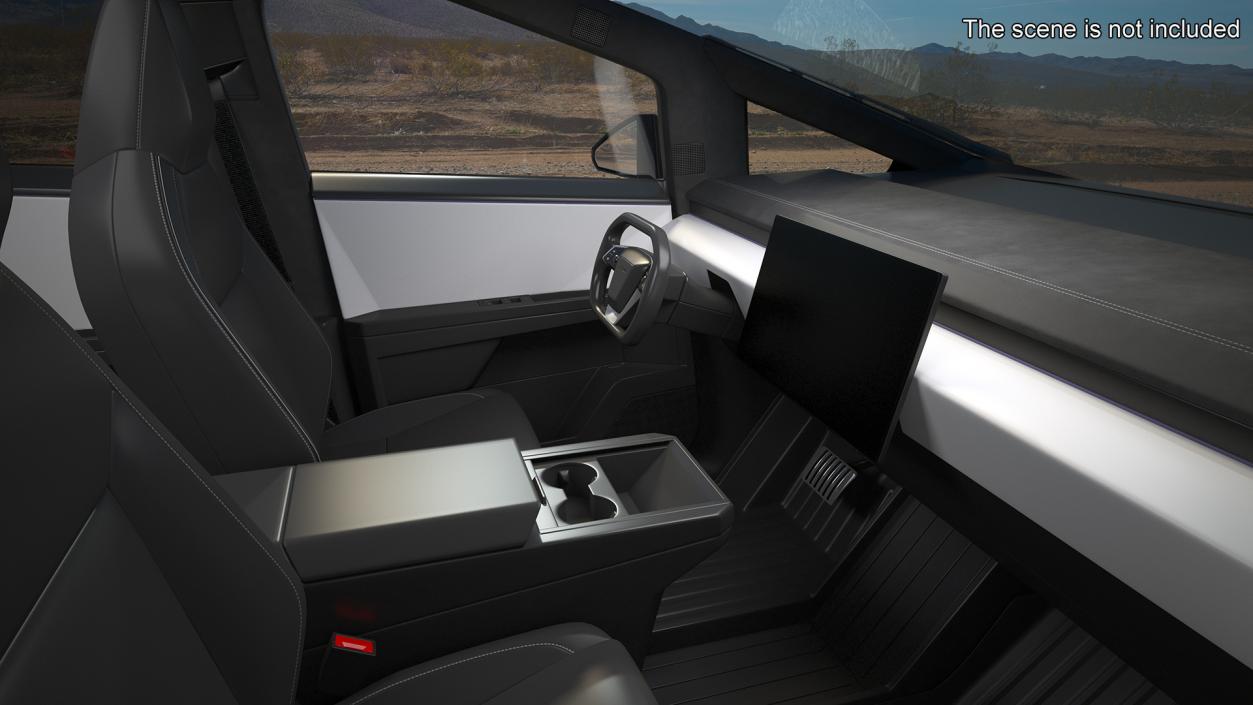 3D Tesla Cybertruck 2024 Silver model