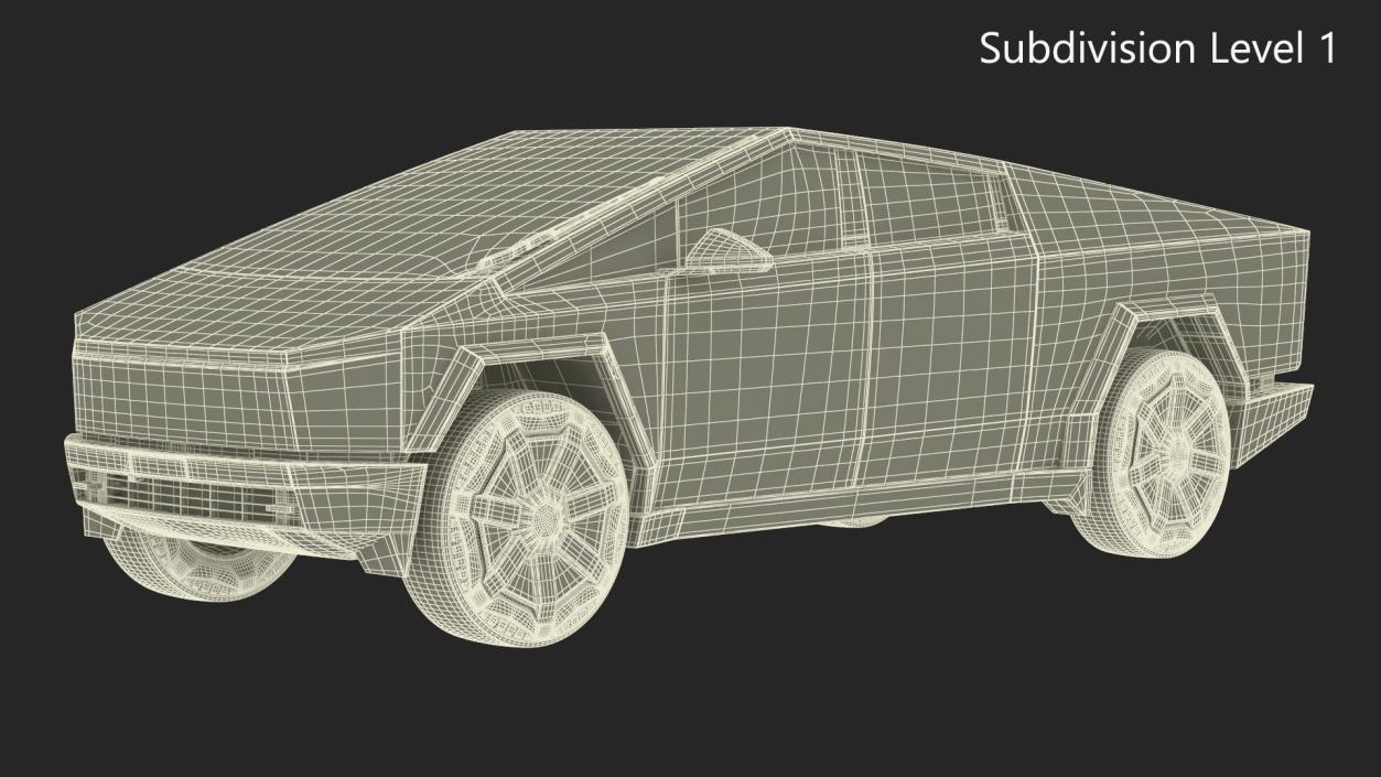 3D Tesla Cybertruck 2024 Silver model