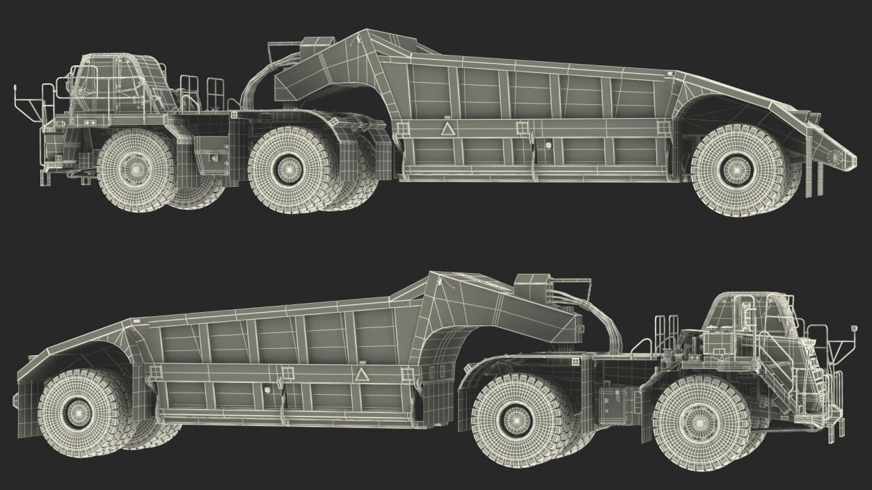 Heavy Duty Dump Trailer Dirty 3D model