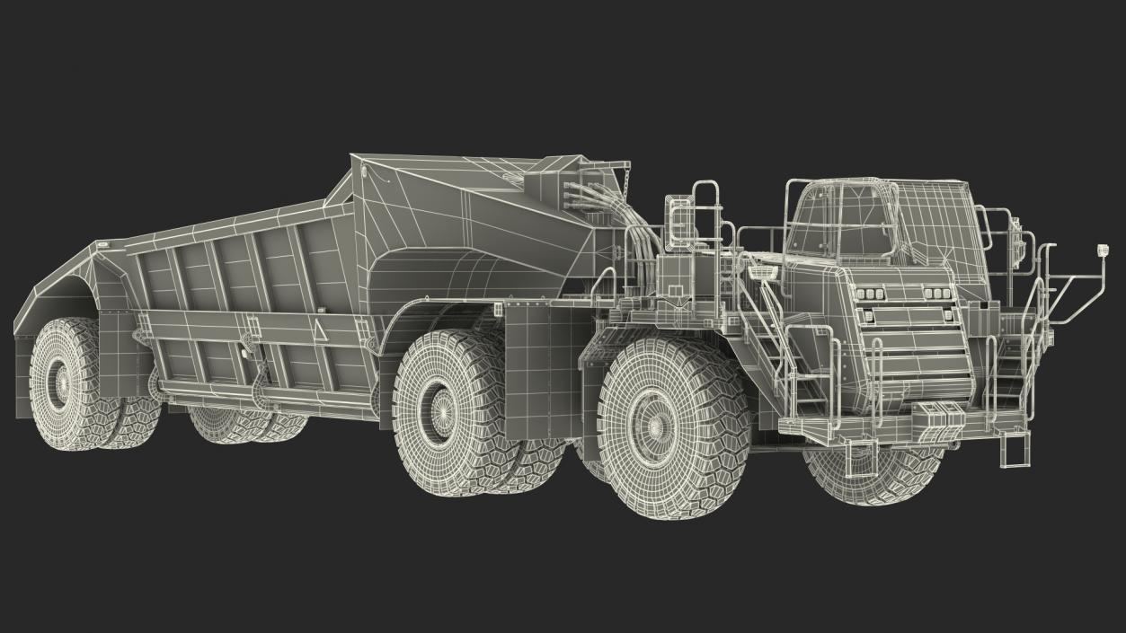 Heavy Duty Dump Trailer Dirty 3D model