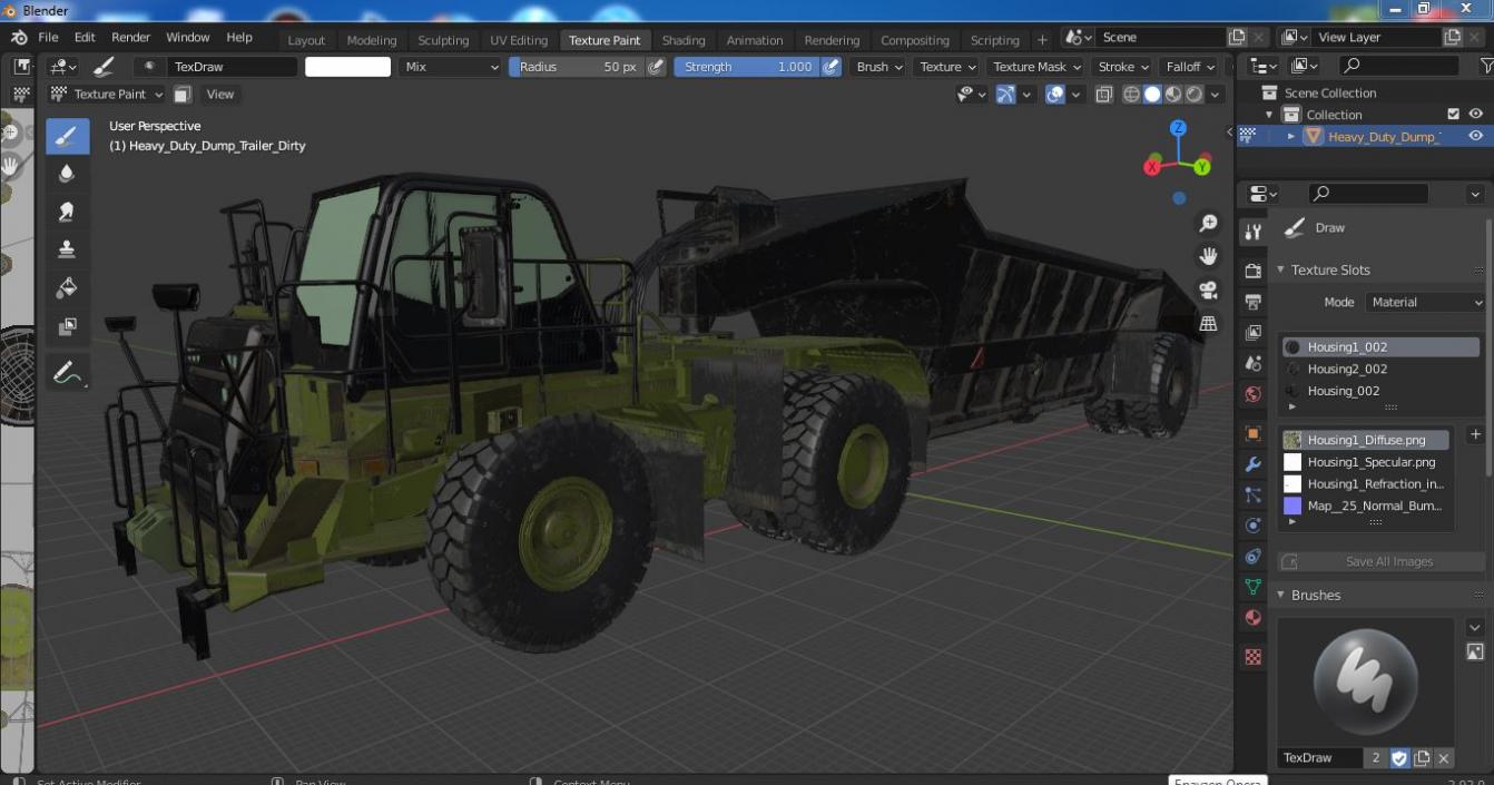 Heavy Duty Dump Trailer Dirty 3D model