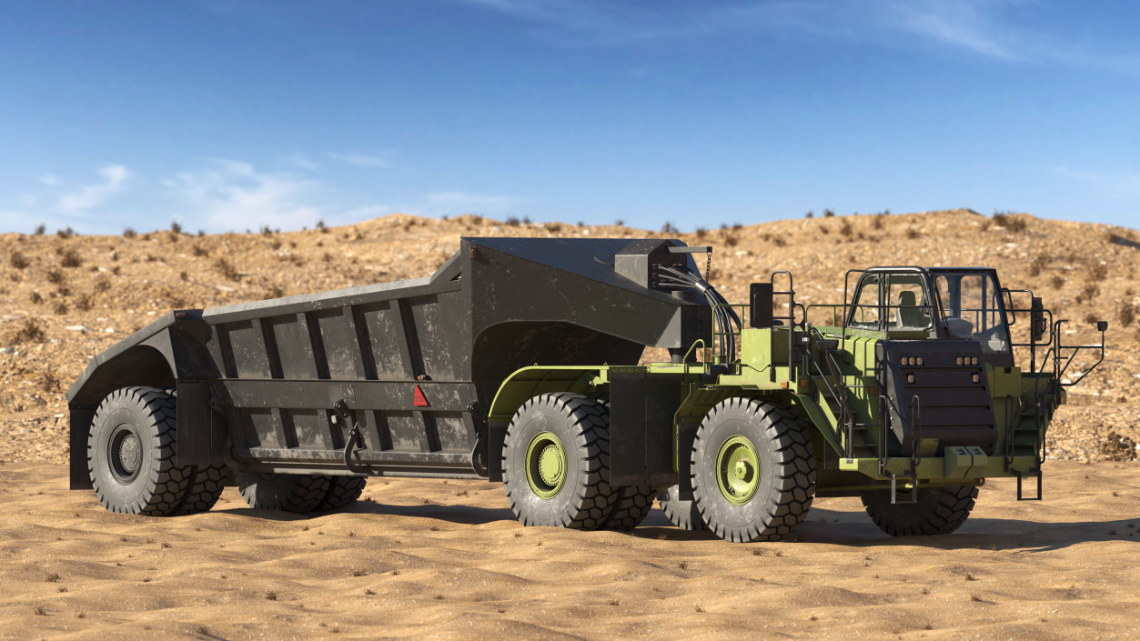 Heavy Duty Dump Trailer Dirty 3D model