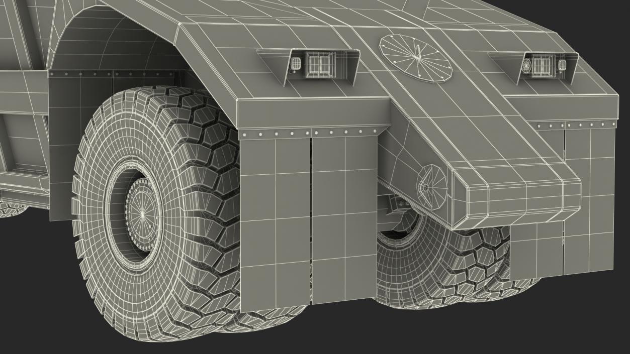 Heavy Duty Dump Trailer Dirty 3D model