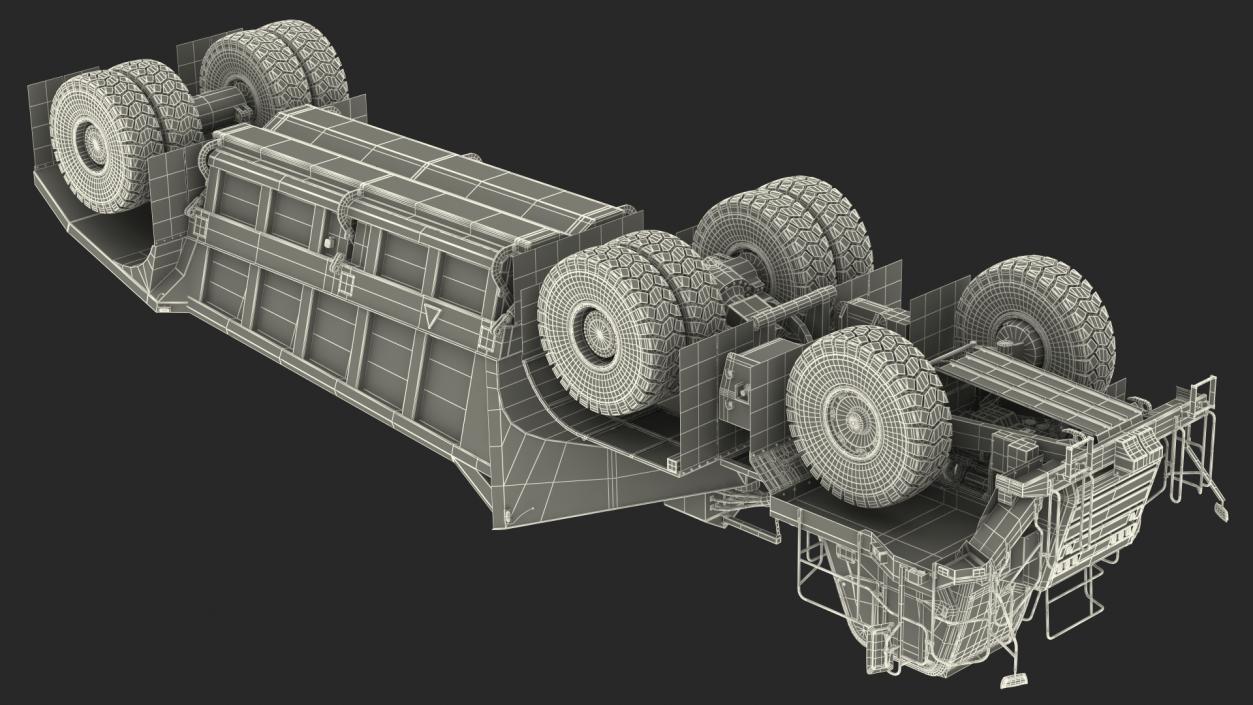 Heavy Duty Dump Trailer Dirty 3D model