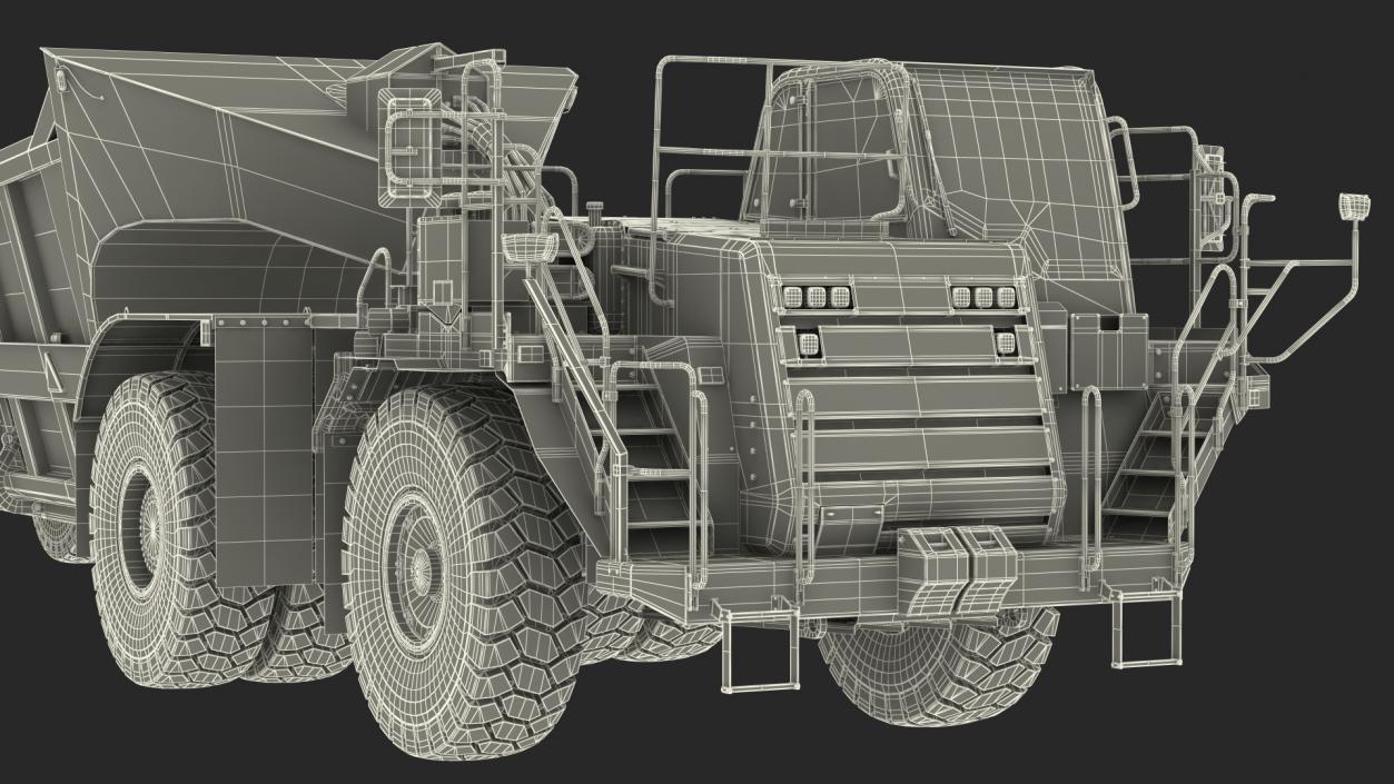 Heavy Duty Dump Trailer Dirty 3D model