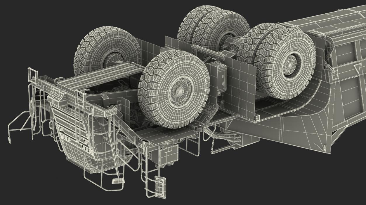 Heavy Duty Dump Trailer Dirty 3D model