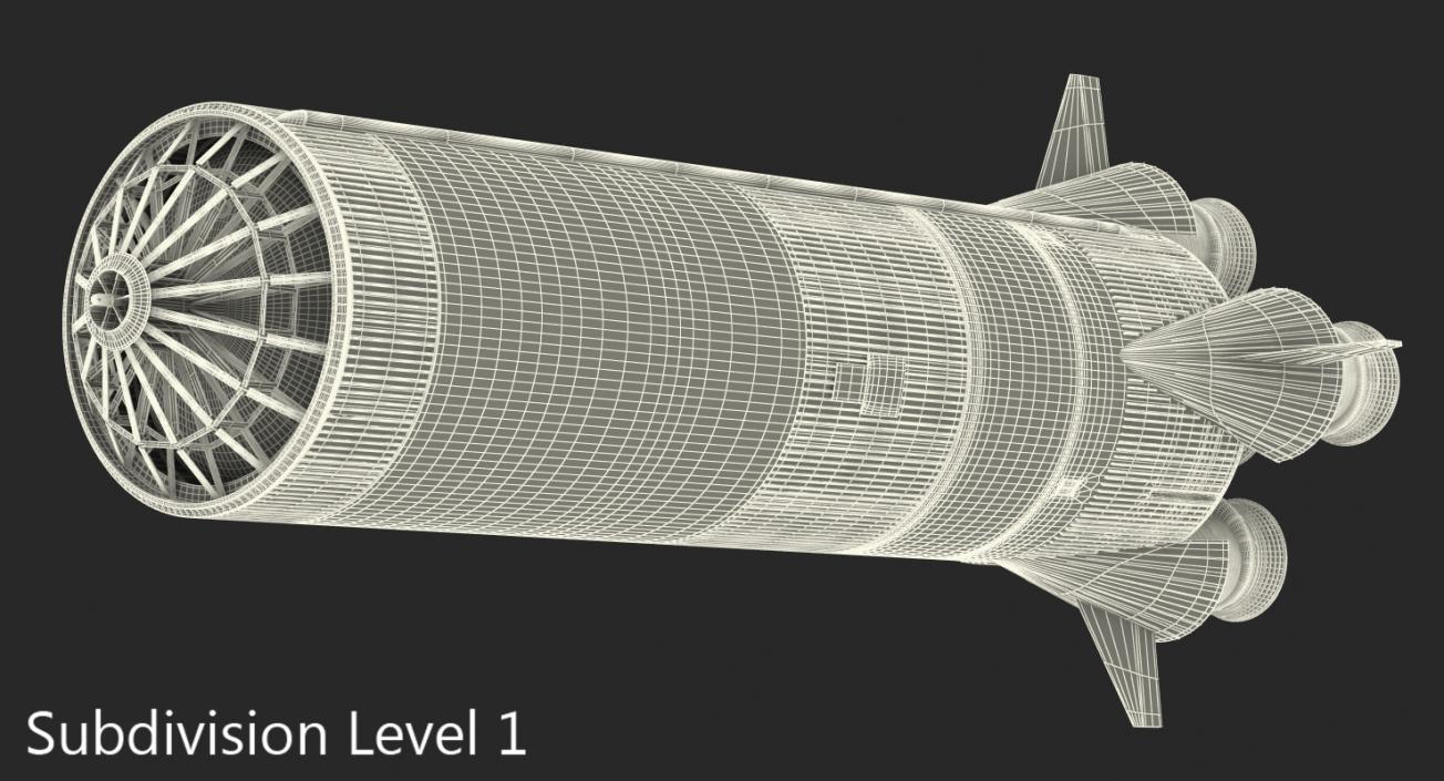 S-IC First Stage Saturn V Rocket 3D