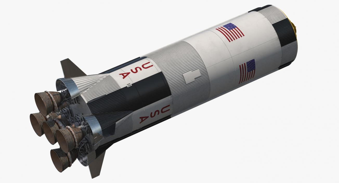 S-IC First Stage Saturn V Rocket 3D