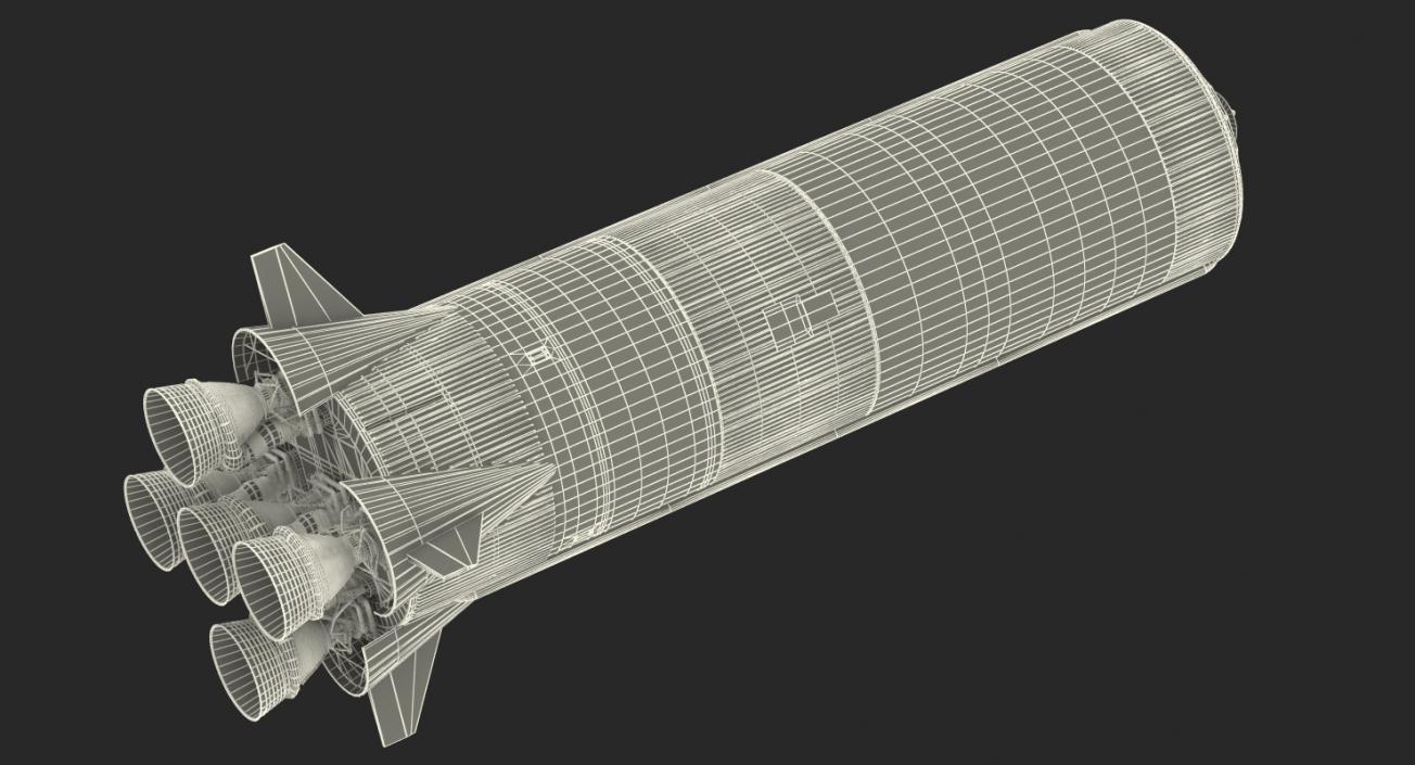 S-IC First Stage Saturn V Rocket 3D