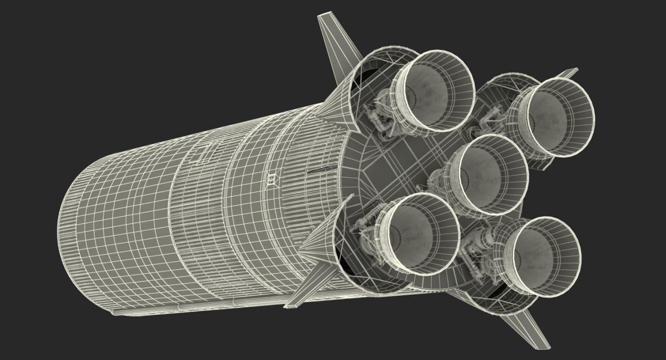 S-IC First Stage Saturn V Rocket 3D