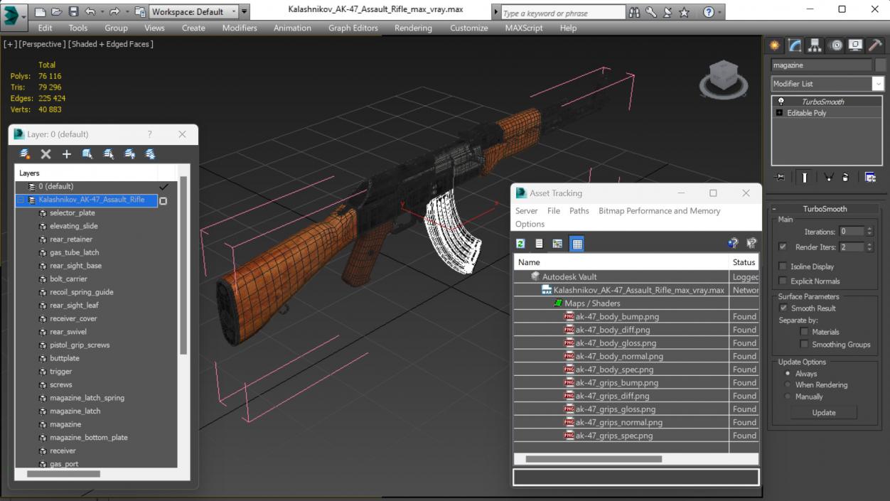 3D Kalashnikov AK-47 Assault Rifle