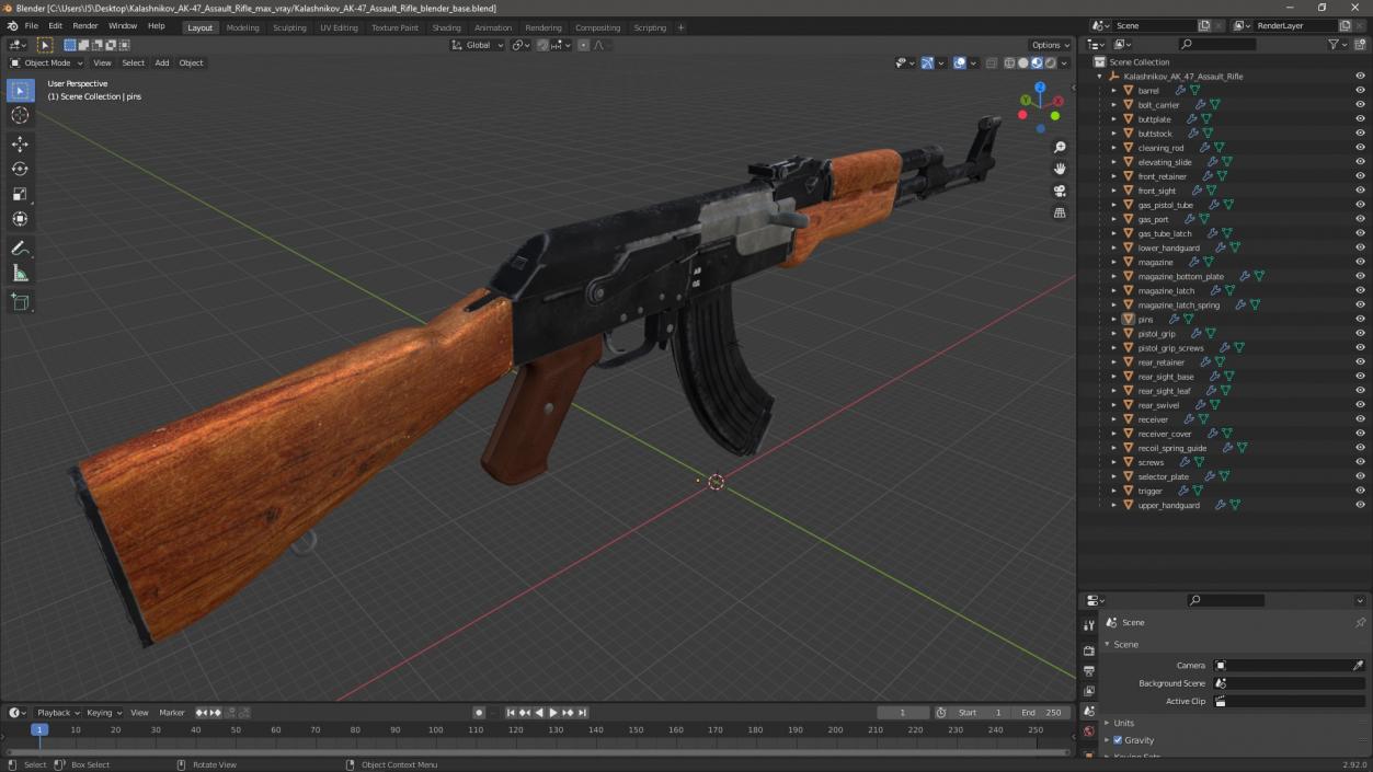 3D Kalashnikov AK-47 Assault Rifle