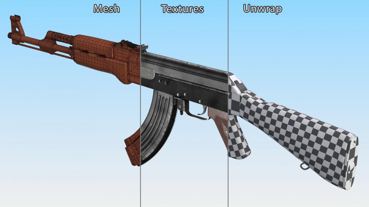 3D Kalashnikov AK-47 Assault Rifle