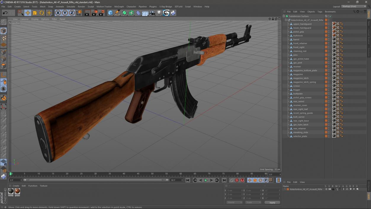 3D Kalashnikov AK-47 Assault Rifle