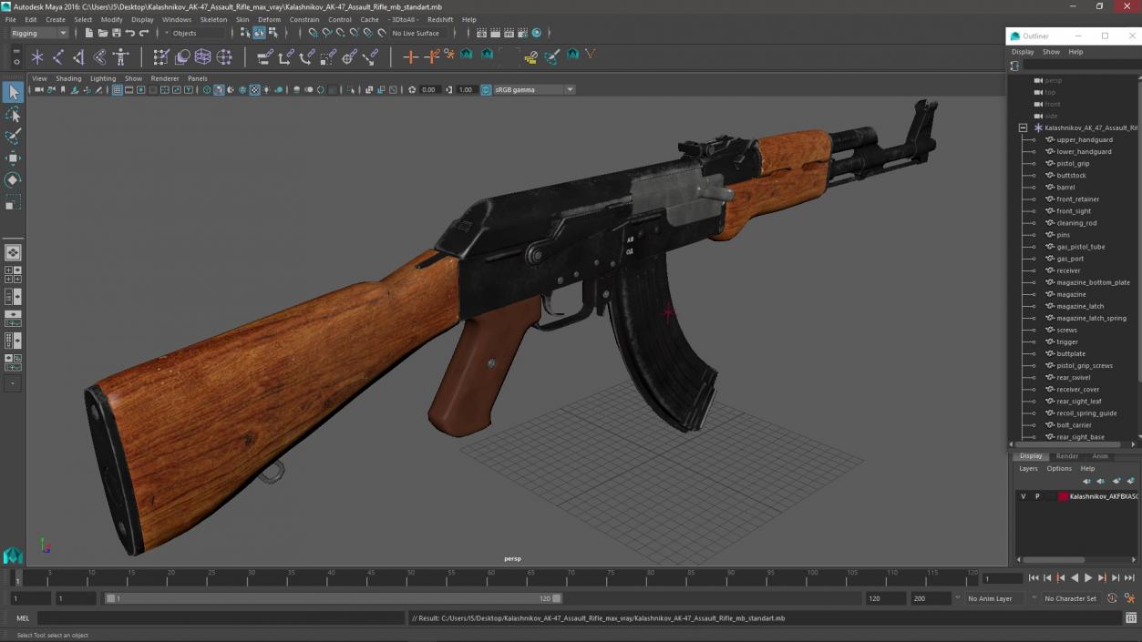 3D Kalashnikov AK-47 Assault Rifle