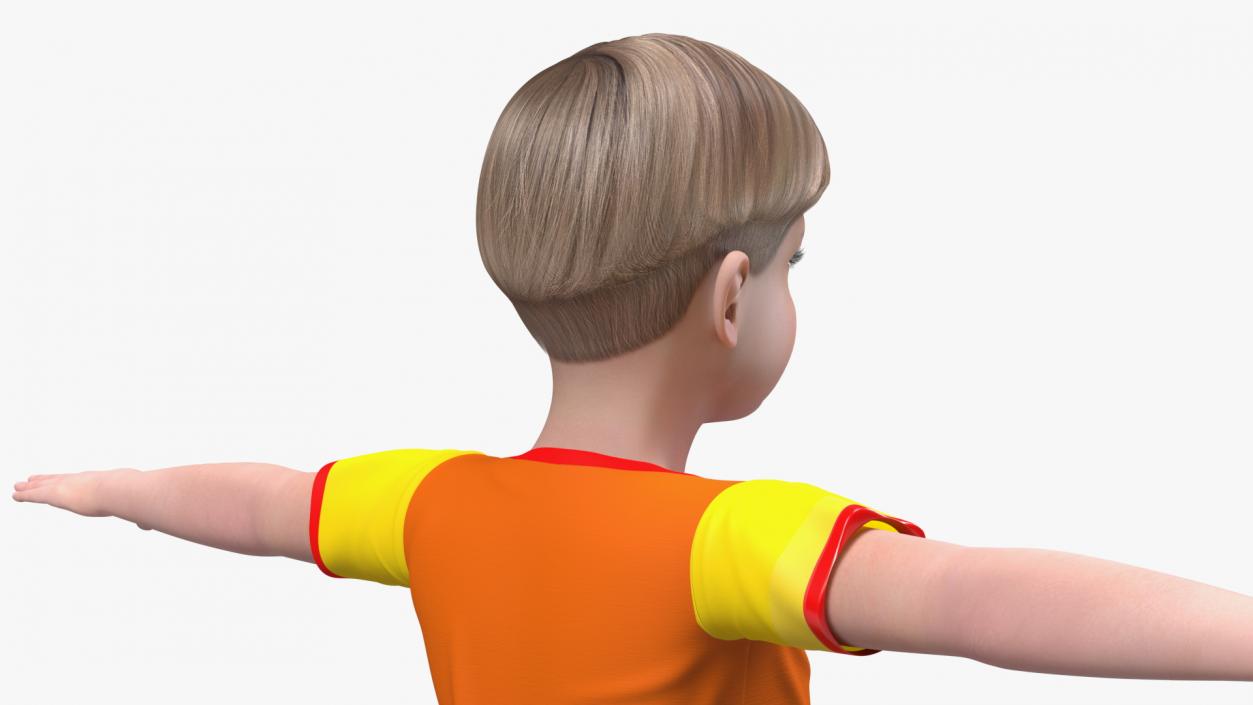 3D Realistic Child Boy T-Pose