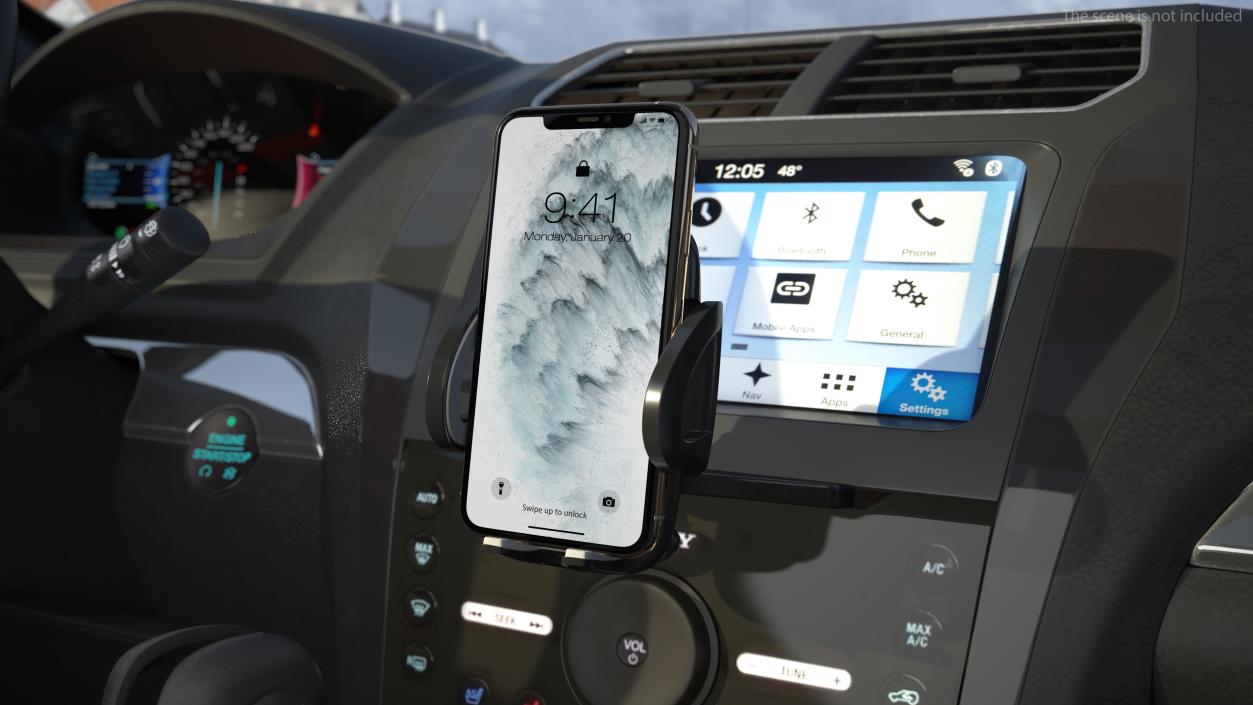 3D Phone Holder for Car CD Slot model