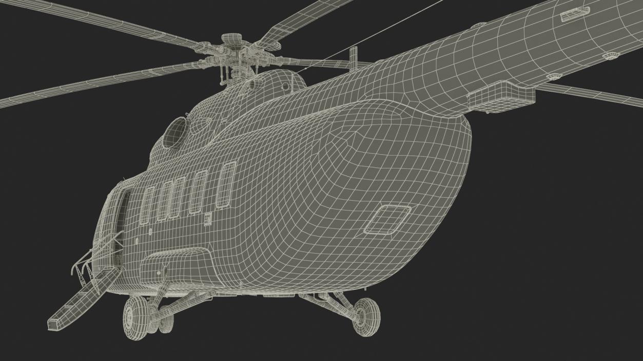 Offshore Cargo Helicopter Yellow Rigged 3D model