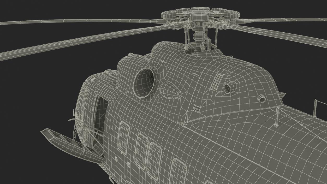 Offshore Cargo Helicopter Yellow Rigged 3D model