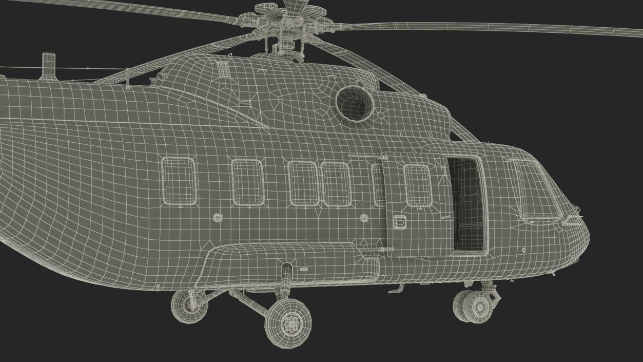 Offshore Cargo Helicopter Yellow Rigged 3D model