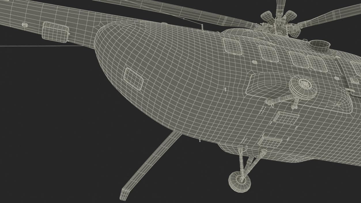 Offshore Cargo Helicopter Yellow Rigged 3D model