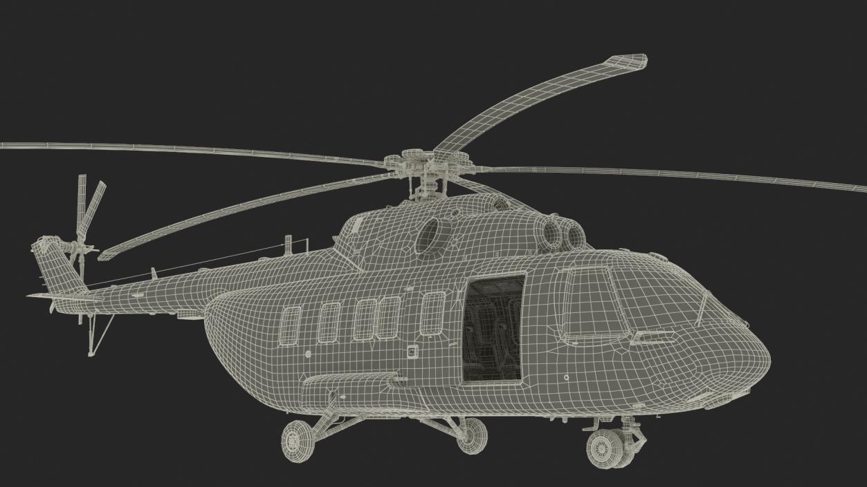 Offshore Cargo Helicopter Yellow Rigged 3D model