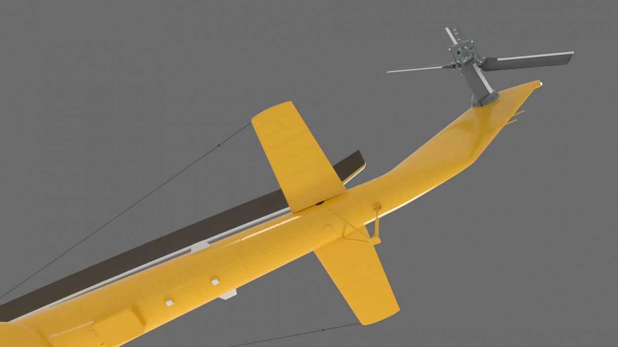 Offshore Cargo Helicopter Yellow Rigged 3D model