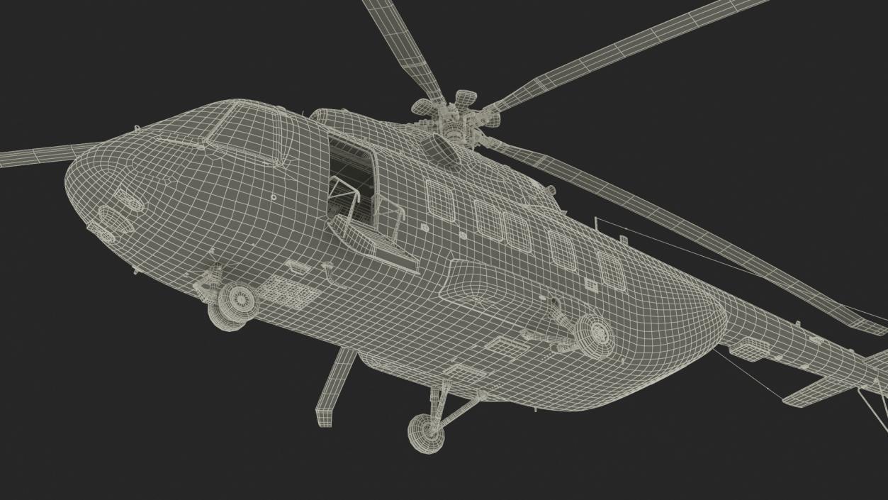 Offshore Cargo Helicopter Yellow Rigged 3D model