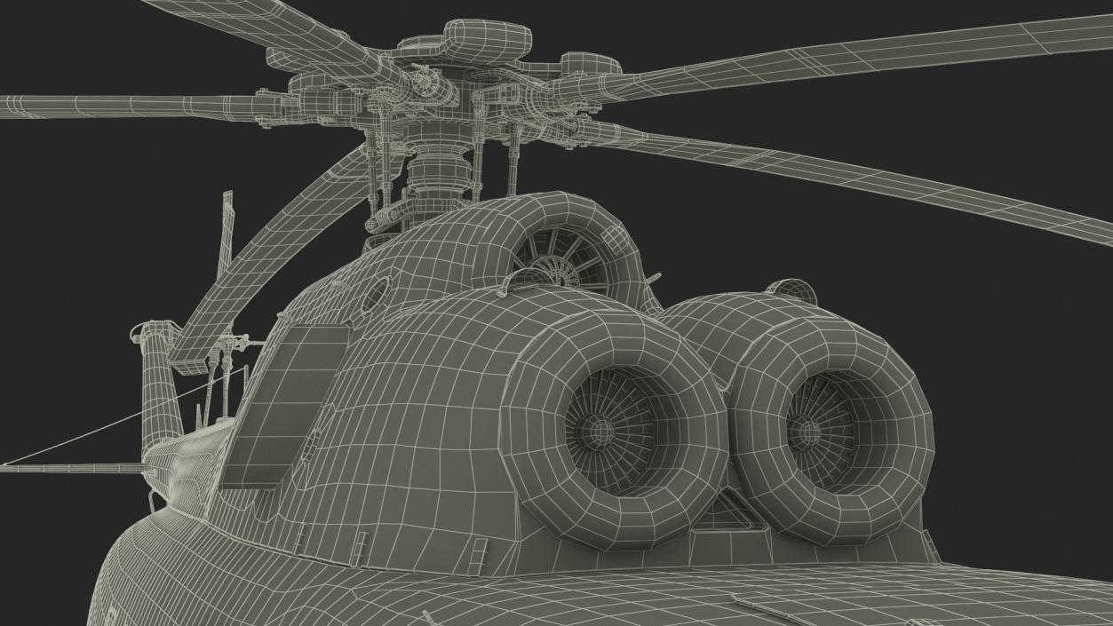 Offshore Cargo Helicopter Yellow Rigged 3D model