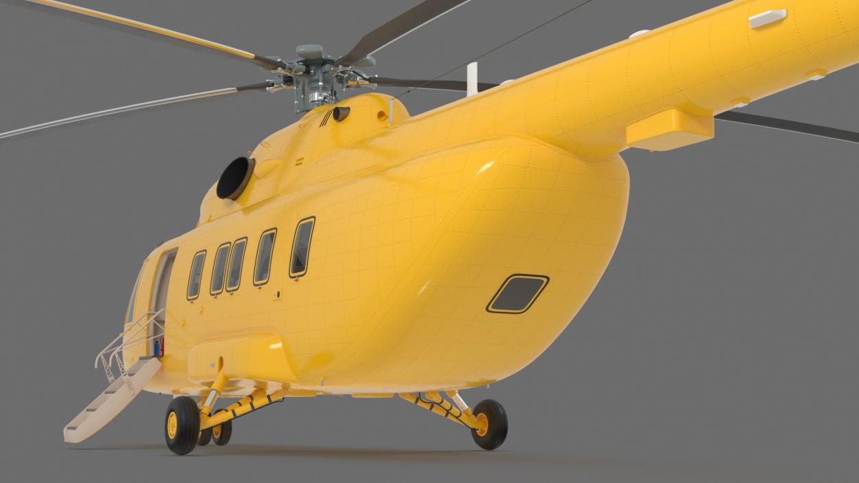 Offshore Cargo Helicopter Yellow Rigged 3D model