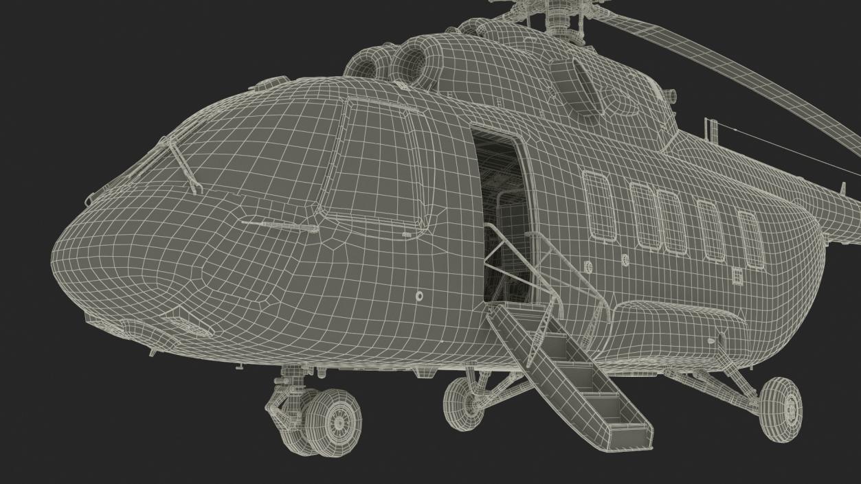 Offshore Cargo Helicopter Yellow Rigged 3D model