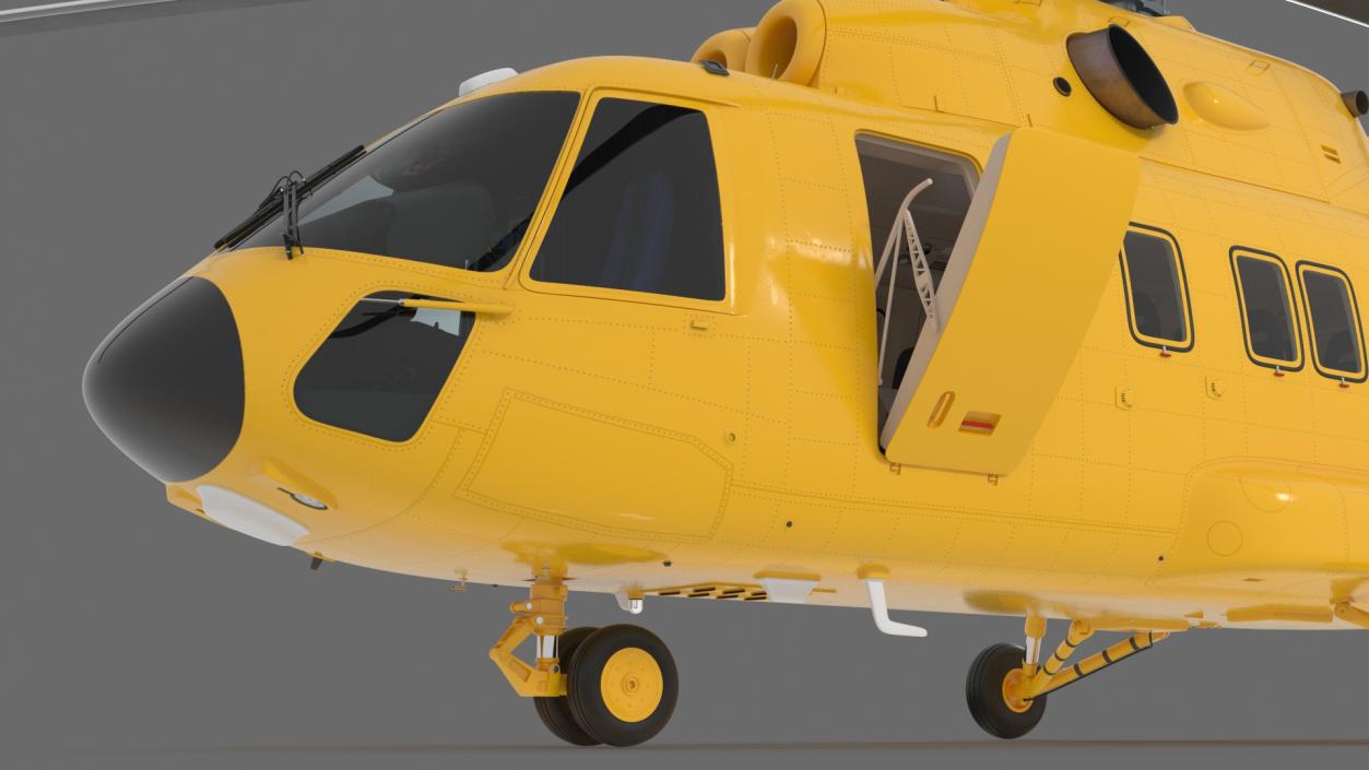 Offshore Cargo Helicopter Yellow Rigged 3D model