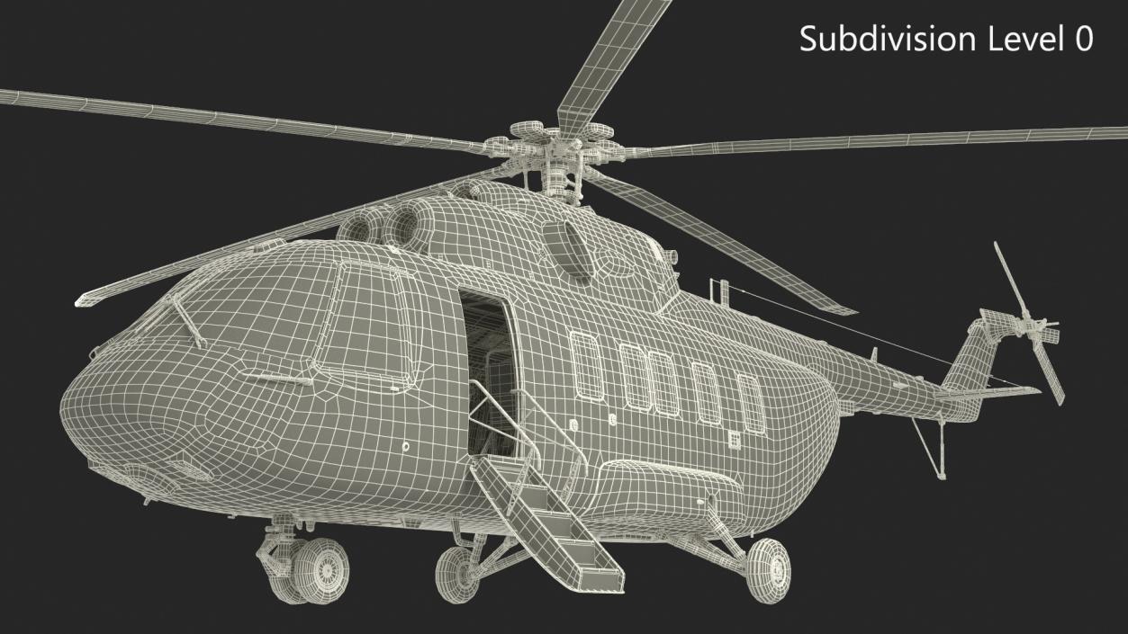 Offshore Cargo Helicopter Yellow Rigged 3D model