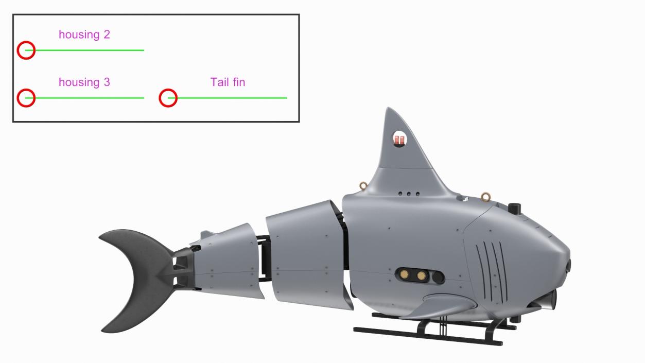 Shark Underwater Drone Rigged 3D model