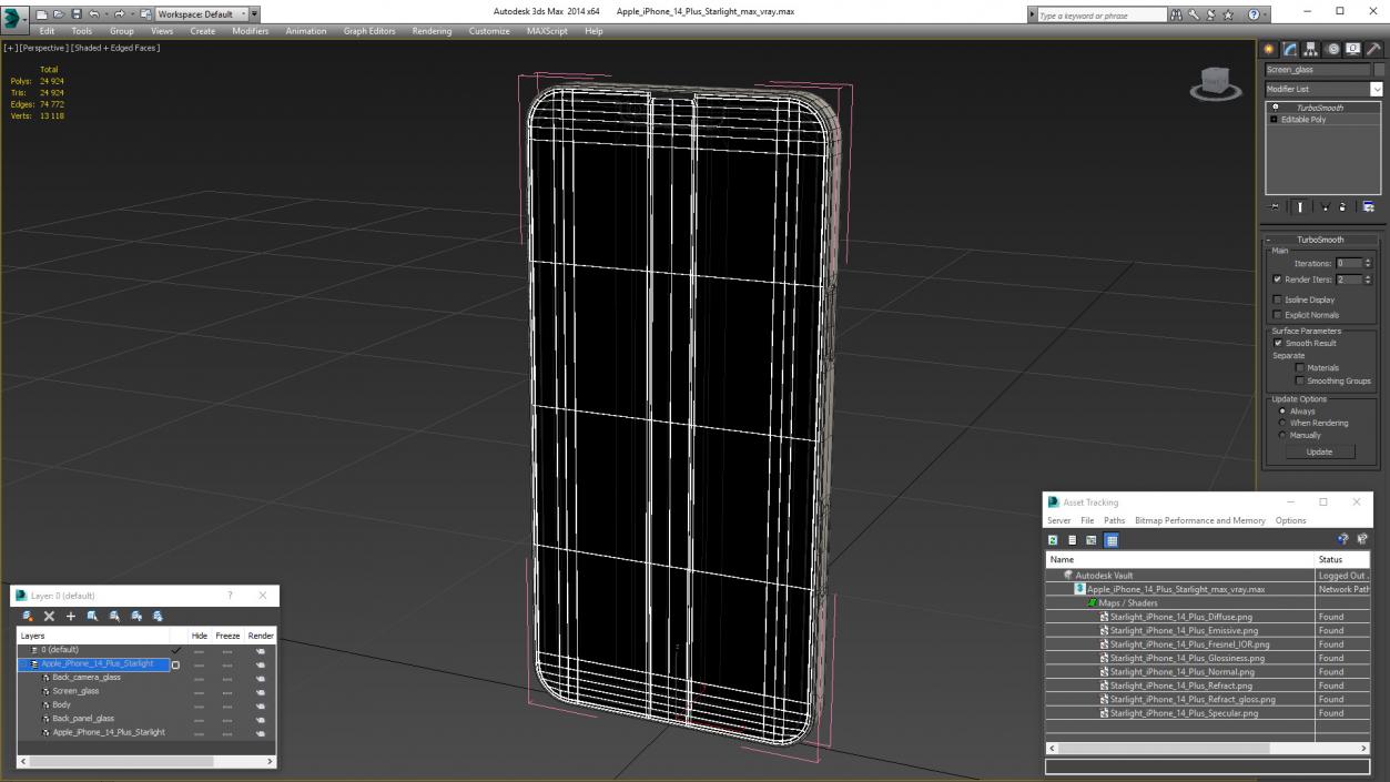 3D model Apple iPhone 14 Plus Starlight