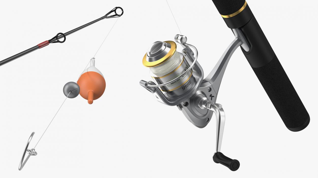 Spinning Rod and Reel Combo 3D