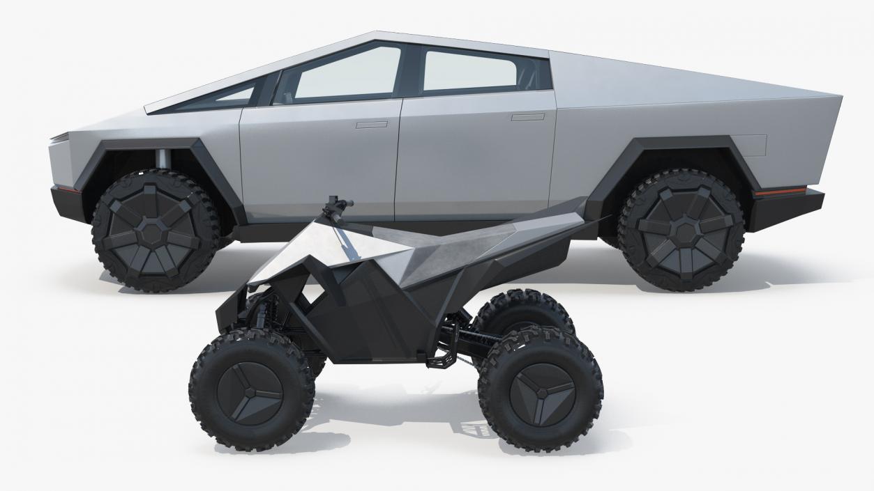 3D model Tesla Cybertruck with Cyberquad ATV