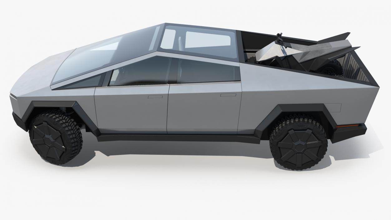 3D model Tesla Cybertruck with Cyberquad ATV