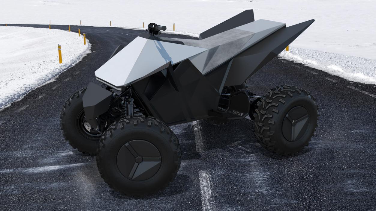 3D model Tesla Cybertruck with Cyberquad ATV