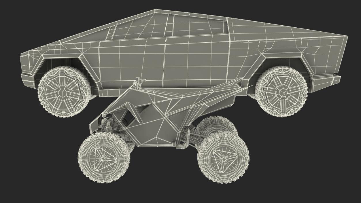 3D model Tesla Cybertruck with Cyberquad ATV