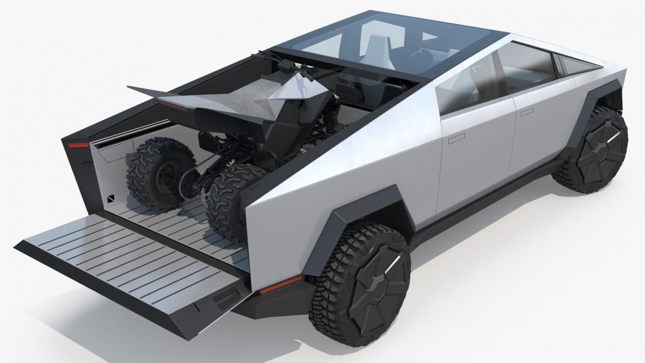 3D model Tesla Cybertruck with Cyberquad ATV