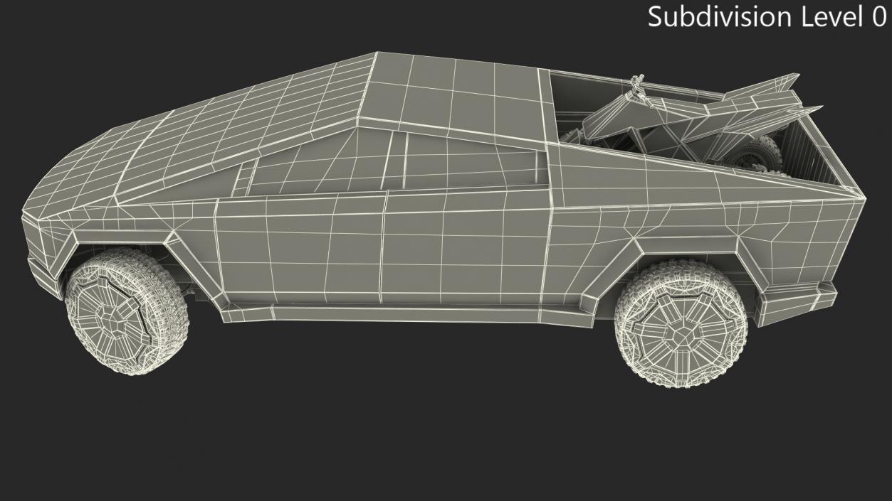 3D model Tesla Cybertruck with Cyberquad ATV