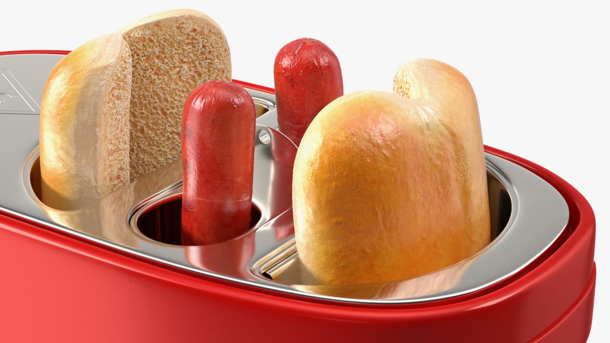 Nostalgia Retro Series Pop-Up Toaster Carrying Hot Dog 3D model